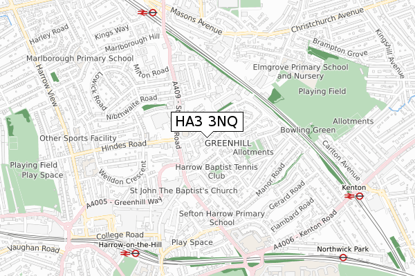 HA3 3NQ map - small scale - OS Open Zoomstack (Ordnance Survey) HA3 3NQ map - small scale - OS Open Zoomstack (Ordnance Survey)