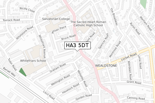 HA3 5DT map - large scale - OS Open Zoomstack (Ordnance Survey)