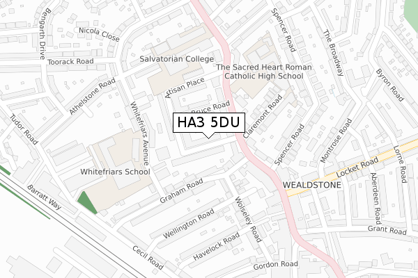 HA3 5DU map - large scale - OS Open Zoomstack (Ordnance Survey)