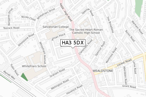 HA3 5DX map - large scale - OS Open Zoomstack (Ordnance Survey)