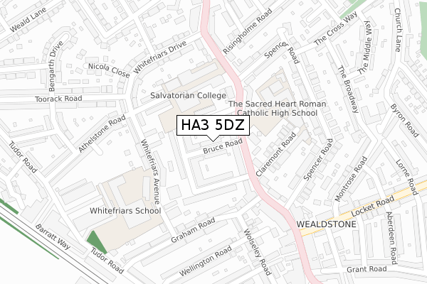 HA3 5DZ map - large scale - OS Open Zoomstack (Ordnance Survey)