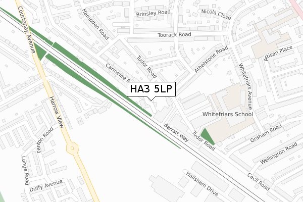 HA3 5LP map - large scale - OS Open Zoomstack (Ordnance Survey)