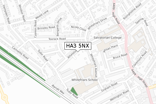HA3 5NX map - large scale - OS Open Zoomstack (Ordnance Survey)