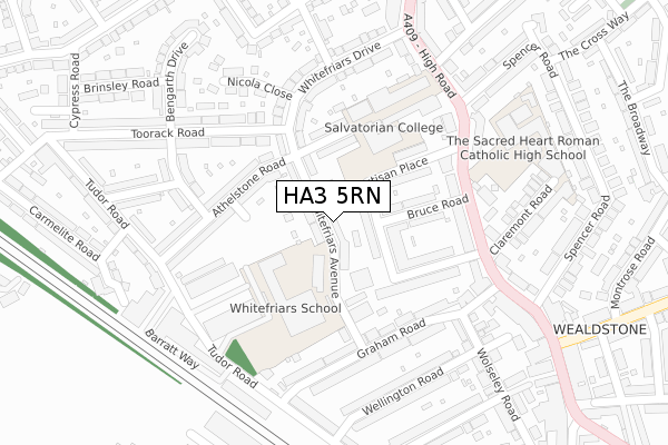 HA3 5RN map - large scale - OS Open Zoomstack (Ordnance Survey)