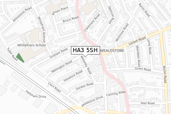 HA3 5SH map - large scale - OS Open Zoomstack (Ordnance Survey)