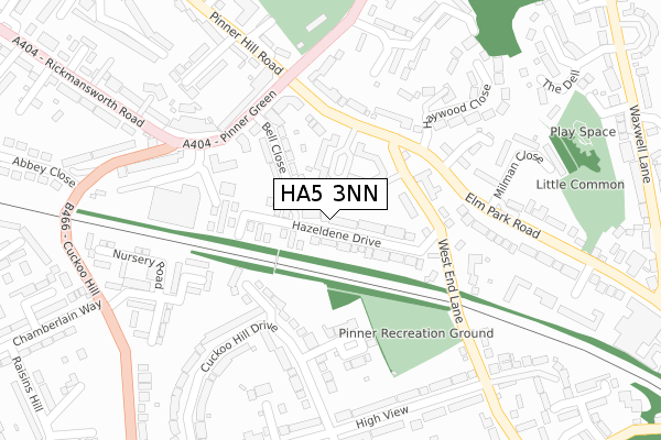 HA5 3NN map - large scale - OS Open Zoomstack (Ordnance Survey)