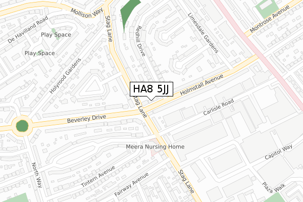 HA8 5JJ map - large scale - OS Open Zoomstack (Ordnance Survey)