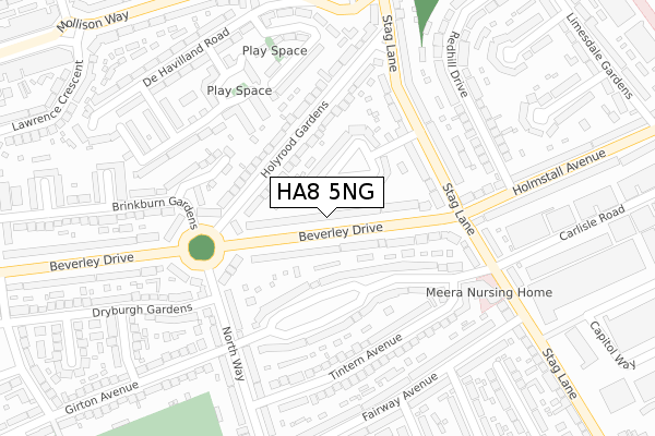 HA8 5NG map - large scale - OS Open Zoomstack (Ordnance Survey)