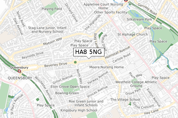HA8 5NG map - small scale - OS Open Zoomstack (Ordnance Survey)