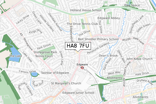 HA8 7FU map - small scale - OS Open Zoomstack (Ordnance Survey) HA8 7FU map - small scale - OS Open Zoomstack (Ordnance Survey)