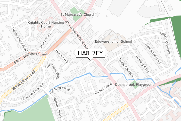 HA8 7FY map - large scale - OS Open Zoomstack (Ordnance Survey)