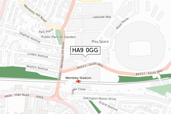 HA9 0GG map - large scale - OS Open Zoomstack (Ordnance Survey)