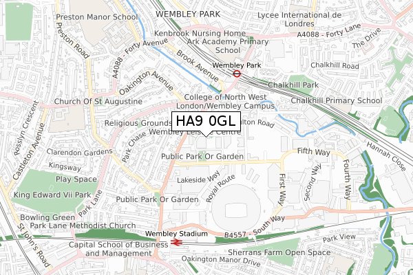 HA9 0GL map - small scale - OS Open Zoomstack (Ordnance Survey) HA9 0GL map - small scale - OS Open Zoomstack (Ordnance Survey)