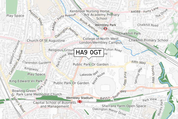 HA9 0GT map - small scale - OS Open Zoomstack (Ordnance Survey) HA9 0GT map - small scale - OS Open Zoomstack (Ordnance Survey)