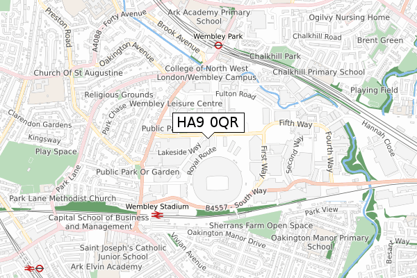 HA9 0QR map - small scale - OS Open Zoomstack (Ordnance Survey) HA9 0QR map - small scale - OS Open Zoomstack (Ordnance Survey)