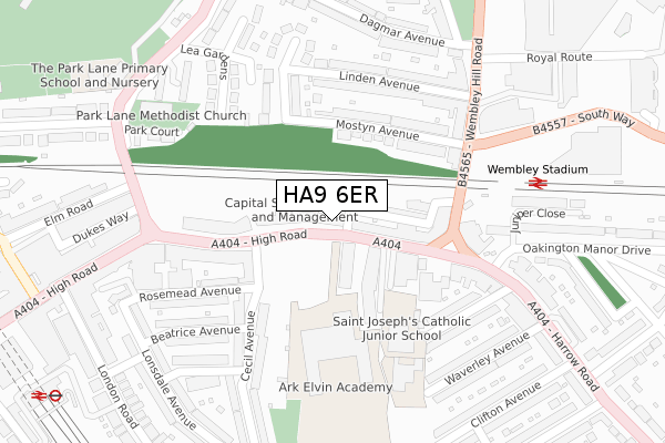 HA9 6ER map - large scale - OS Open Zoomstack (Ordnance Survey)