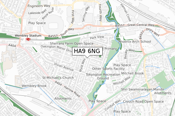 HA9 6NG map - small scale - OS Open Zoomstack (Ordnance Survey)