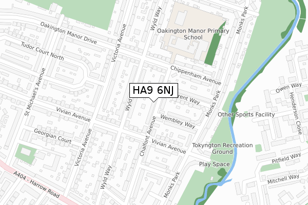 HA9 6NJ map - large scale - OS Open Zoomstack (Ordnance Survey)