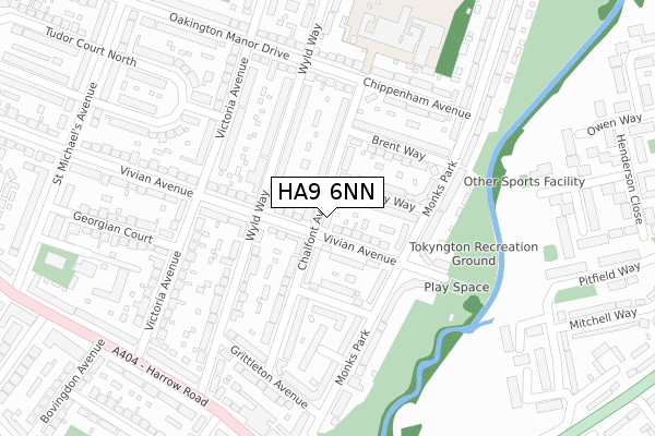 HA9 6NN map - large scale - OS Open Zoomstack (Ordnance Survey)