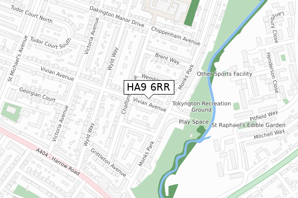 HA9 6RR map - large scale - OS Open Zoomstack (Ordnance Survey)