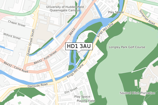 HD1 3AU map - large scale - OS Open Zoomstack (Ordnance Survey)