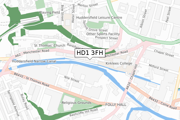 HD1 3FH map - large scale - OS Open Zoomstack (Ordnance Survey) HD1 3FH map - large scale - OS Open Zoomstack (Ordnance Survey)