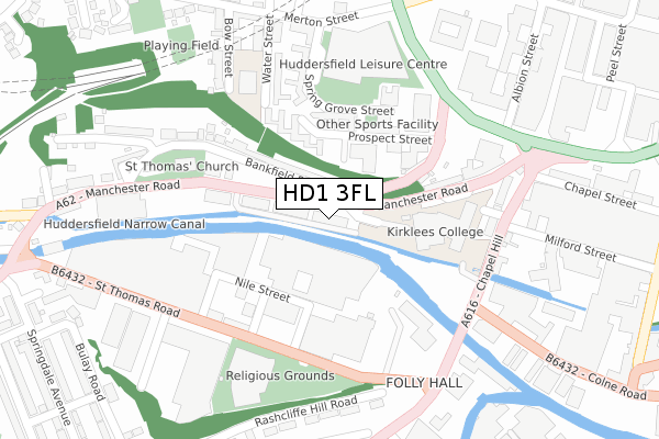 HD1 3FL map - large scale - OS Open Zoomstack (Ordnance Survey) HD1 3FL map - large scale - OS Open Zoomstack (Ordnance Survey)