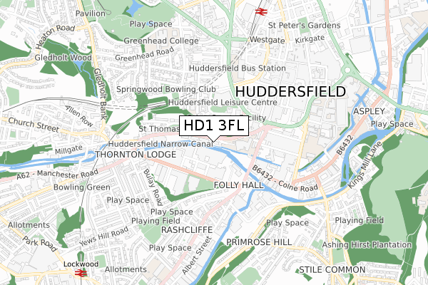HD1 3FL map - small scale - OS Open Zoomstack (Ordnance Survey) HD1 3FL map - small scale - OS Open Zoomstack (Ordnance Survey)