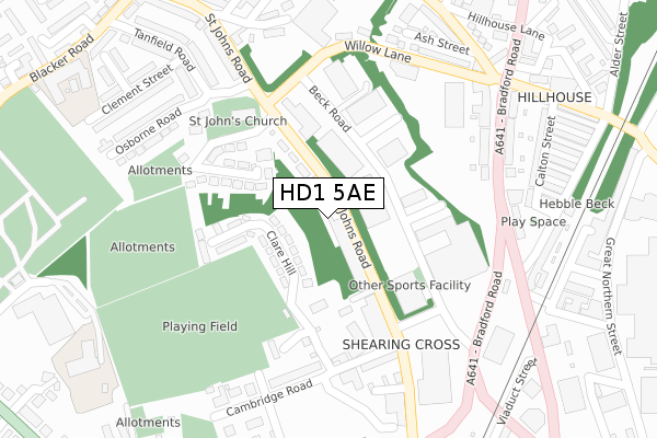 HD1 5AE map - large scale - OS Open Zoomstack (Ordnance Survey) HD1 5AE map - large scale - OS Open Zoomstack (Ordnance Survey)