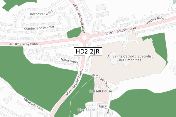 HD2 2JR map - large scale - OS Open Zoomstack (Ordnance Survey)