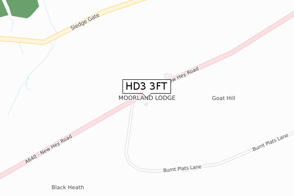 HD3 3FT map - large scale - OS Open Zoomstack (Ordnance Survey)