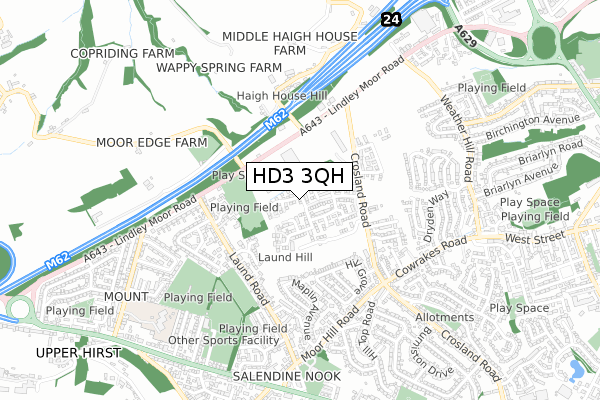 HD3 3QH map - small scale - OS Open Zoomstack (Ordnance Survey) HD3 3QH map - small scale - OS Open Zoomstack (Ordnance Survey)