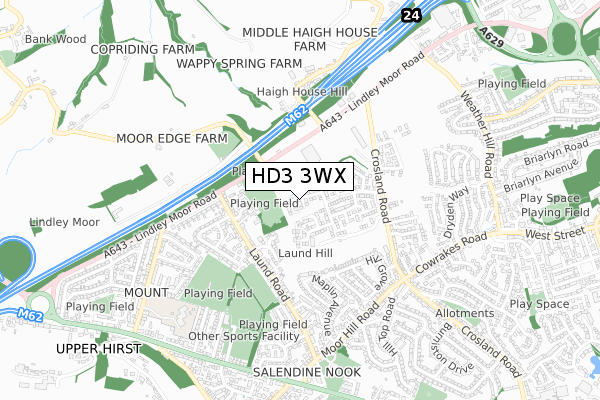 HD3 3WX map - small scale - OS Open Zoomstack (Ordnance Survey) HD3 3WX map - small scale - OS Open Zoomstack (Ordnance Survey)