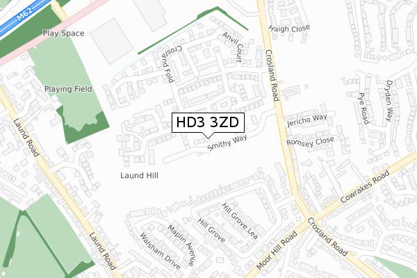 HD3 3ZD map - large scale - OS Open Zoomstack (Ordnance Survey) HD3 3ZD map - large scale - OS Open Zoomstack (Ordnance Survey)