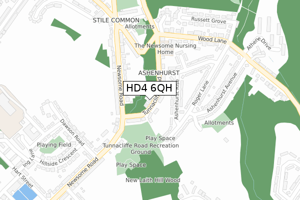 HD4 6QH map - large scale - OS Open Zoomstack (Ordnance Survey)