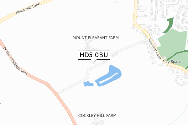 HD5 0BU map - large scale - OS Open Zoomstack (Ordnance Survey)