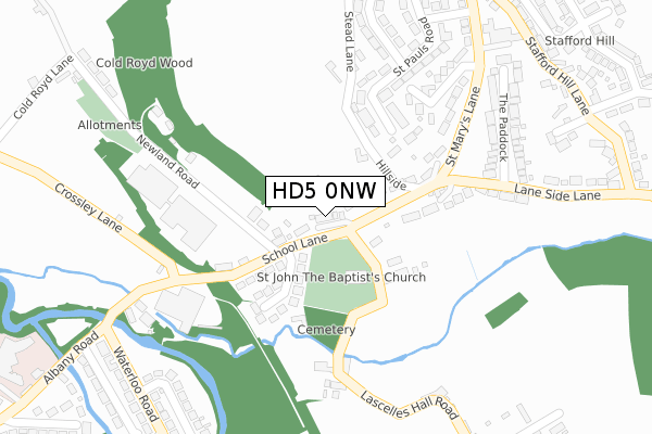 HD5 0NW map - large scale - OS Open Zoomstack (Ordnance Survey) HD5 0NW map - large scale - OS Open Zoomstack (Ordnance Survey)