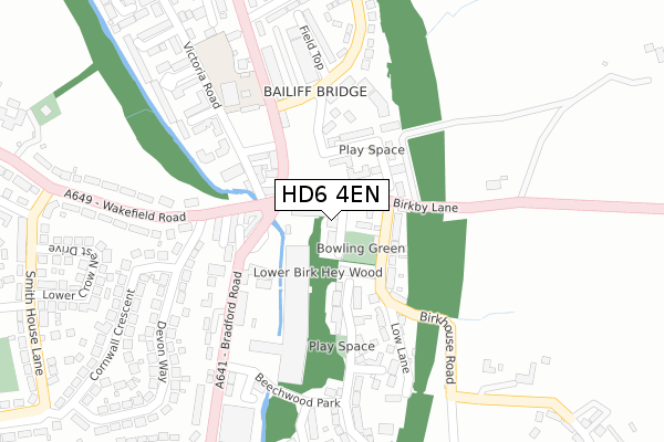 HD6 4EN map - large scale - OS Open Zoomstack (Ordnance Survey)