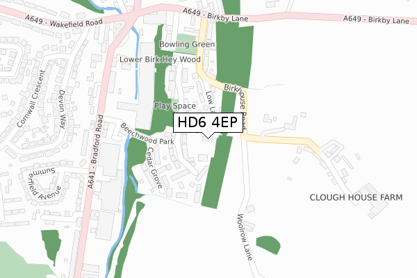 HD6 4EP map - large scale - OS Open Zoomstack (Ordnance Survey)