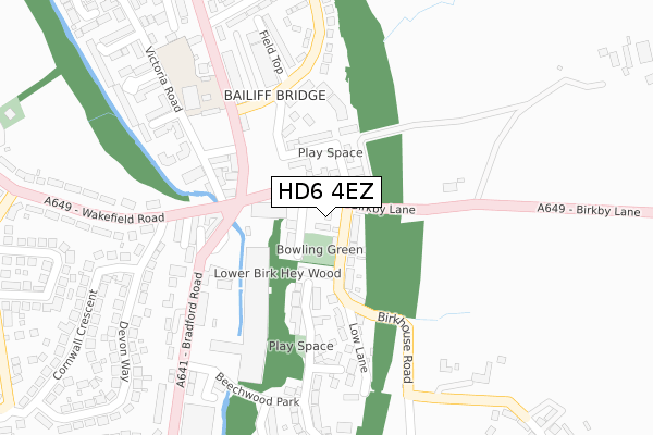 HD6 4EZ map - large scale - OS Open Zoomstack (Ordnance Survey)
