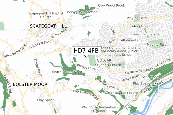 HD7 4FB map - small scale - OS Open Zoomstack (Ordnance Survey) HD7 4FB map - small scale - OS Open Zoomstack (Ordnance Survey)