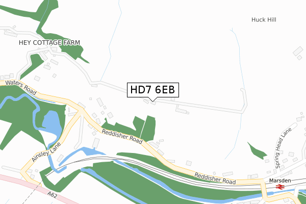 HD7 6EB map - large scale - OS Open Zoomstack (Ordnance Survey)