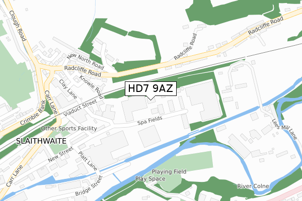 HD7 9AZ map - large scale - OS Open Zoomstack (Ordnance Survey) HD7 9AZ map - large scale - OS Open Zoomstack (Ordnance Survey)