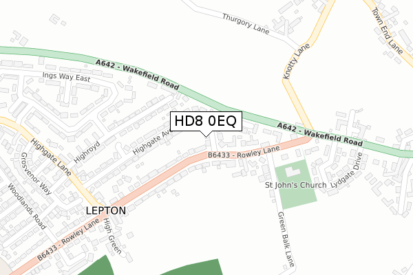 HD8 0EQ map - large scale - OS Open Zoomstack (Ordnance Survey) HD8 0EQ map - large scale - OS Open Zoomstack (Ordnance Survey)