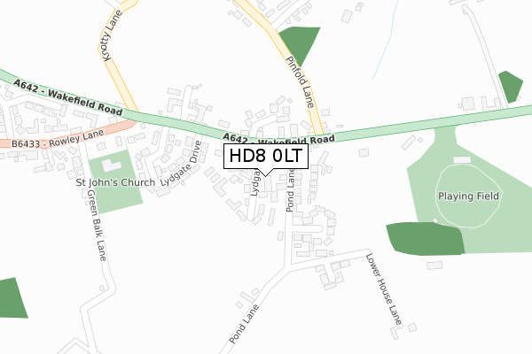 HD8 0LT map - large scale - OS Open Zoomstack (Ordnance Survey)