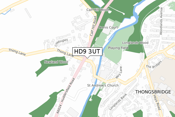 HD9 3UT map - large scale - OS Open Zoomstack (Ordnance Survey)