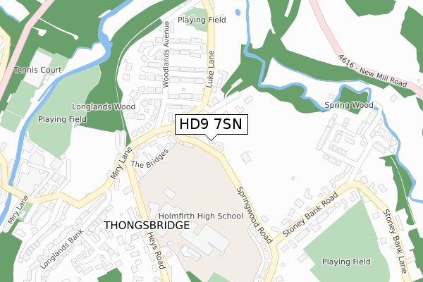 HD9 7SN map - large scale - OS Open Zoomstack (Ordnance Survey) HD9 7SN map - large scale - OS Open Zoomstack (Ordnance Survey)