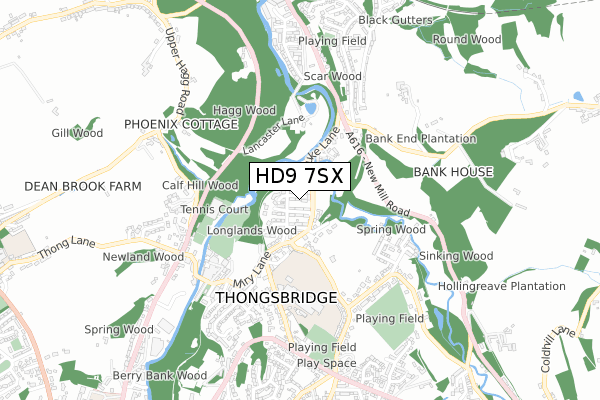 HD9 7SX map - small scale - OS Open Zoomstack (Ordnance Survey) HD9 7SX map - small scale - OS Open Zoomstack (Ordnance Survey)