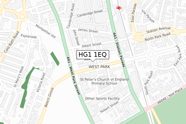 HG1 1EQ map - large scale - OS Open Zoomstack (Ordnance Survey)