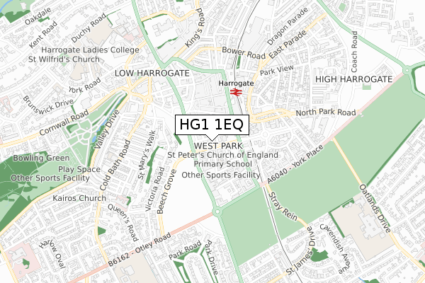 HG1 1EQ map - small scale - OS Open Zoomstack (Ordnance Survey)